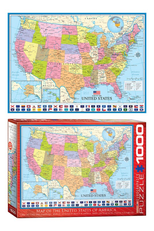 پازل map of the united states of america ۶۰۰۰ ۰۷۸۸ ۱۰۰۰pcs