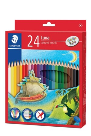 مداد رنگی ۲۴ رنگ جعبه مقوایی لونا luna استدلر