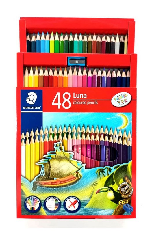 مداد رنگی ۴۸ رنگ جعبه مقوایی لونا luna استدلر