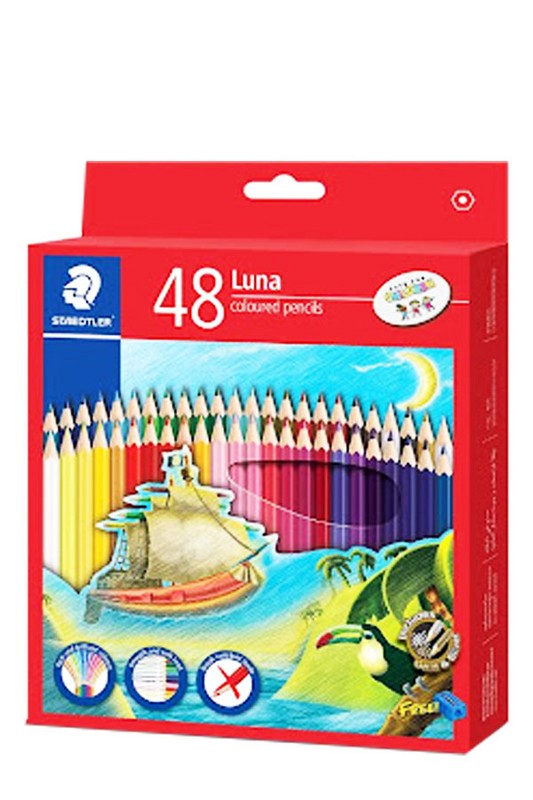 مداد رنگی ۴۸ رنگ جعبه مقوایی لونا luna استدلر