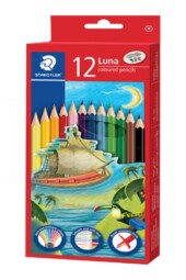 مداد رنگی ۱۲ رنگ جعبه مقوایی لونا luna استدلر