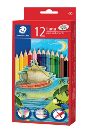مداد رنگی ۱۲ رنگ جعبه مقوایی لونا luna استدلر