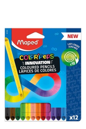 مغز مداد رنگی ۱۲ رنگ خود تراش جعبه مقوایی COLOR PEPS