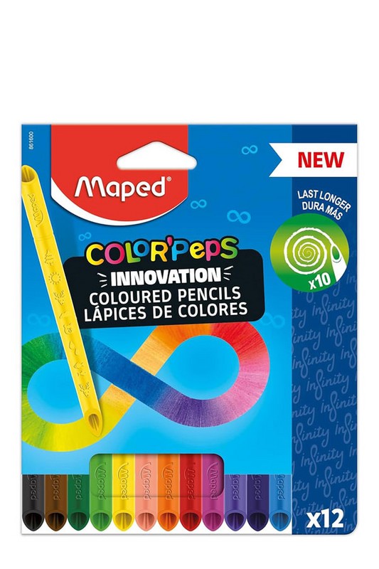 مغز مداد رنگی ۱۲ رنگ خود تراش جعبه مقوایی COLOR PEPS