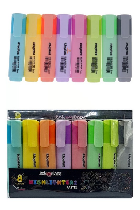 هایلایتر فلت ۸ رنگ پاستلی ۹۲۳۱۵ اسکول فنس