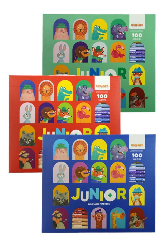 ماژیک نقاشی ۱۰۰ رنگ جونیور Fa۹۲۲۲۰۶ اسکول فنس