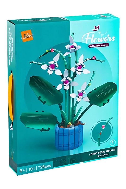 لگو گل ارکیده با گلدان ۷۲۸ قطعه کد ۱۰۱