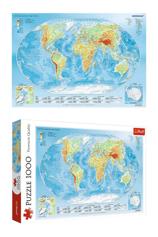 پازل ۱۰۰۰ قطعه Physical map of the world کد ۱۰۴۶۳