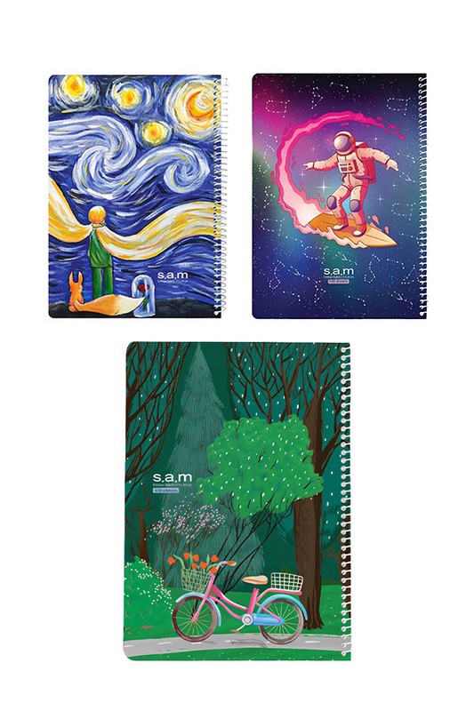 دفتر ۸۰ برگ وزیری فانتزی سیمی A سم