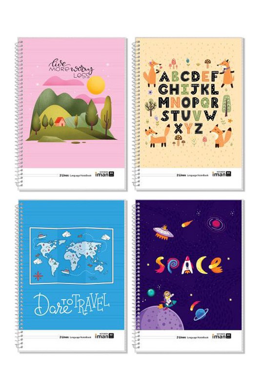 دفتر ۶۰ برگ ۲ خط جلد طلقی ۹۵۰۵ ایمان