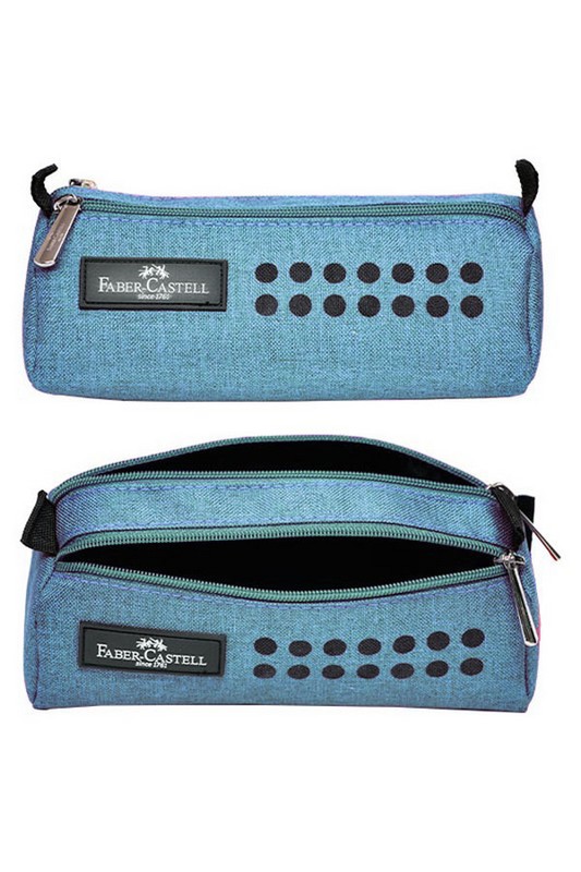 جامدادی دوزیپ پارچه ای طرح گریپ آبی ۳۱۹۱۴۹۵۰ فابر کاستل