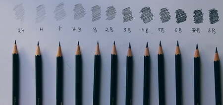 درجه بندی نوک انواع مداد