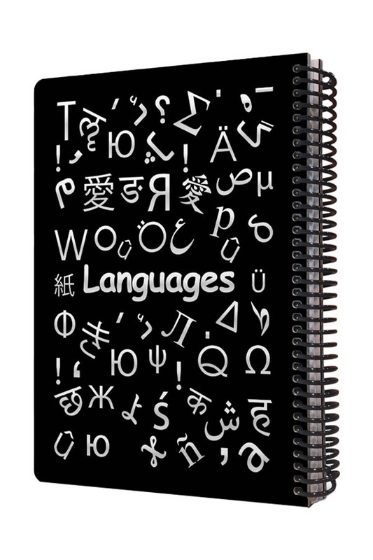 دفتر فرمول زبانها shiny مشکی ۱۰۰ برگ  ۲۴×۱۷ دات نوت