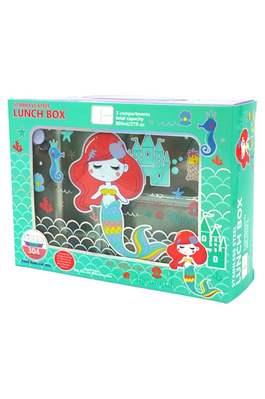 ظرف غذای داخل استیل ۸۰۰ میل طرح پری دریایی کد u۲۰۸۷