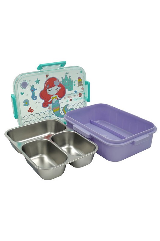 ظرف غذای داخل استیل ۸۰۰ میل طرح گربه کد u۲۰۸۷