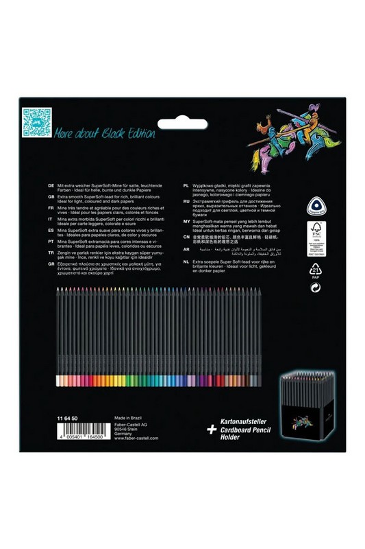 مداد رنگی ۵۰ رنگ بدنه شکی جعبه مقوایی ۱۱۶۴۵۰ فابر کاستل