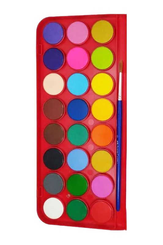 آبرنگ ۱۲ رنگ با قلم مو جعبه مقوایی ۱۲۵۰۳۸ فابر کاستل