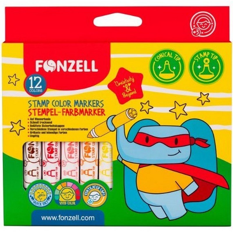 ماژیک ۱۲ رنگ Stamp Color Markers