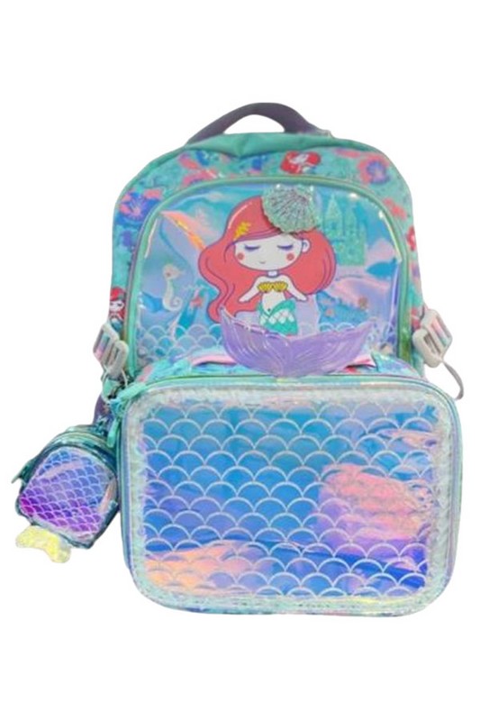 ست کوله پشتی به همراه ظرف غذا پری دریایی U۲۰۹۲-۵