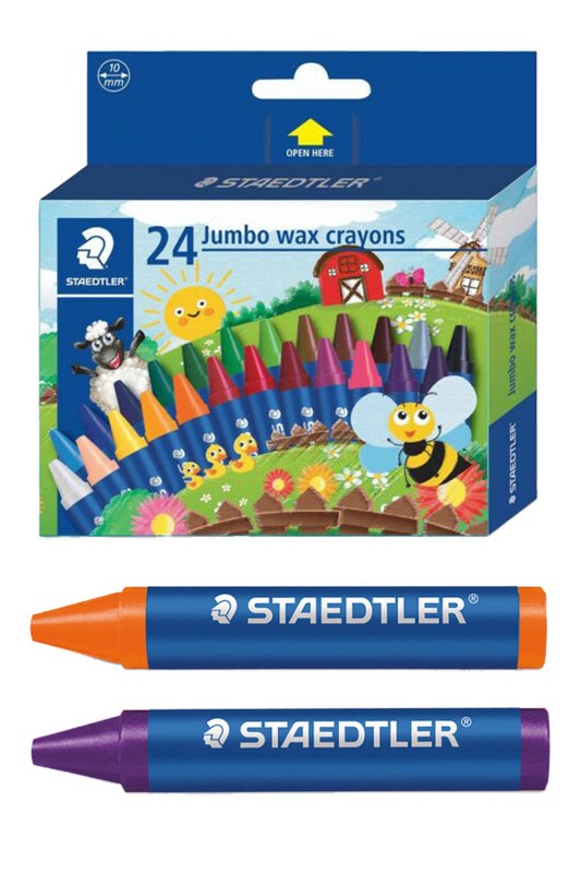 مداد شمعی ۲۴ رنگ جامبو جعبه مقوایی ۲۲۹۰ NC۲۴ استدلر