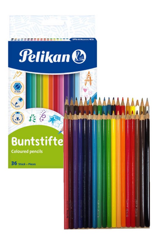 مداد رنگی ۳۶ رنگ جعبه مقوایی ۷۰۰۱۳۹ پلیکان