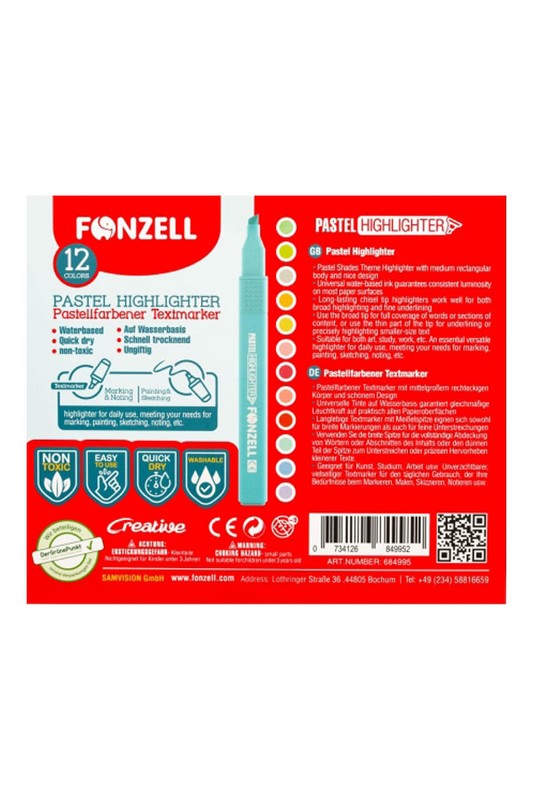 هایلایتر ۱۲ رنگ پاستلی ۶۸۴۹۹۵