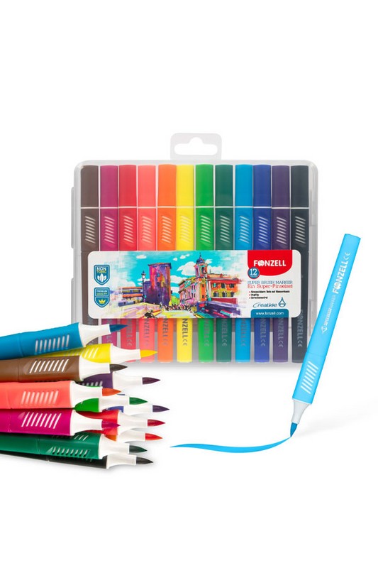 ماژیک ۱۲ رنگ جعبه طلقی کد ۶۸۴۹۹۸