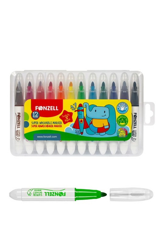 ماژیک ۱۲ رنگ Super Washable Markers فونزل