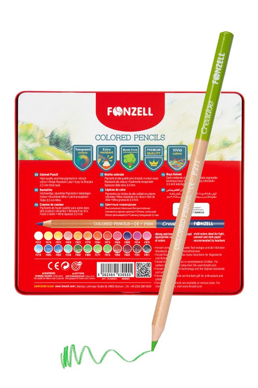 مداد رنگی ۲۴ رنگ جعبه فلزی Creative کد ۶۸۵۰۵۵