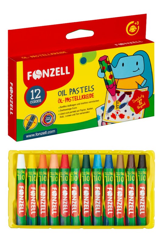 پاستل روغنی ۱۲ رنگ جعبه مقوایی ۶۸۵۰۸۹