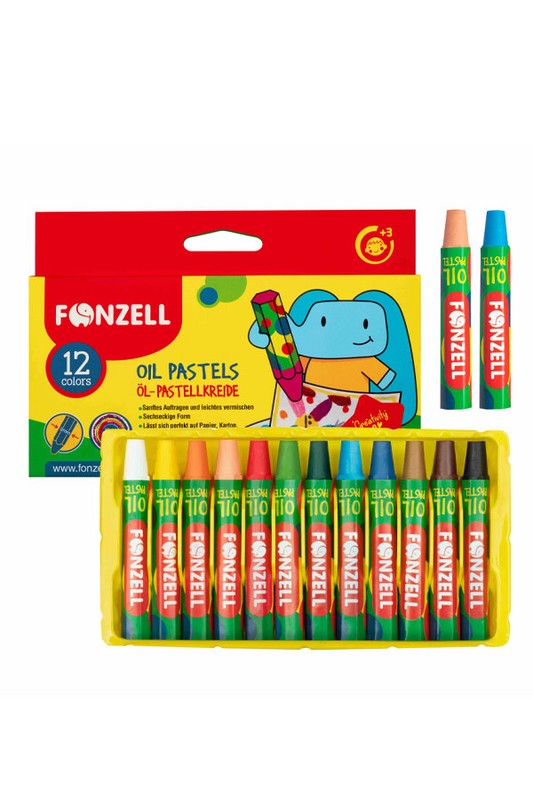 پاستل روغنی ۱۲ رنگ جعبه مقوایی ۶۸۵۰۸۹