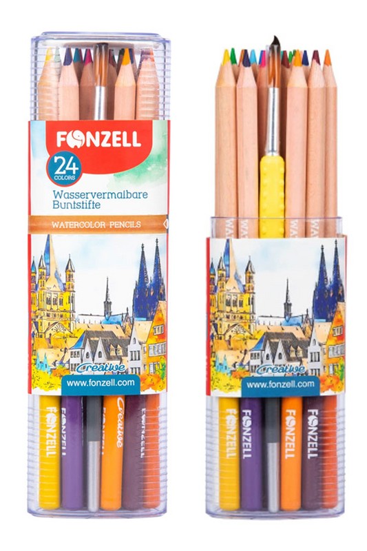 مداد آبرنگی ۲۴ رنگ سه گوش استوانه ای ۶۸۵۰۴۳