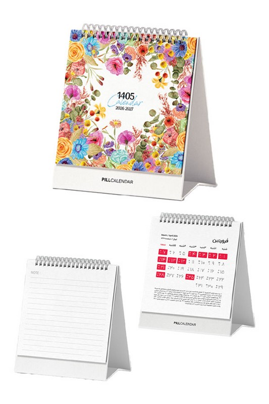 تقویم رومیزی فلاور ۱۴۰۵ پیل