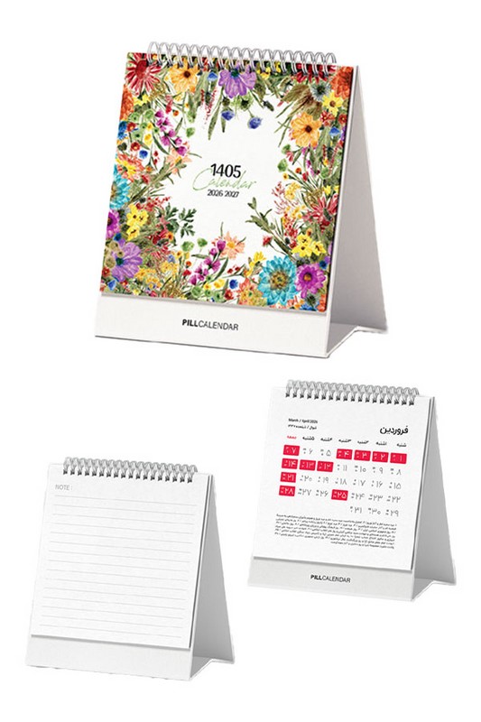 تقویم رومیزی فلاور ۱۴۰۵ پیل